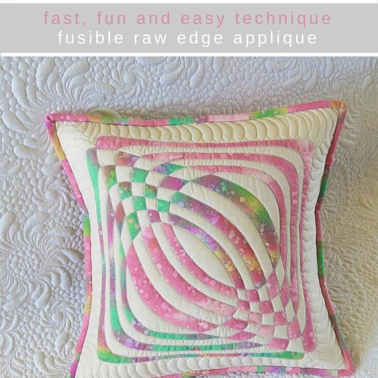 Geometric applique quilt pillow pattern