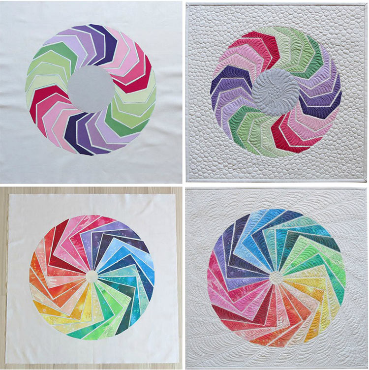 Geometric wall hanging applique quilt pattern