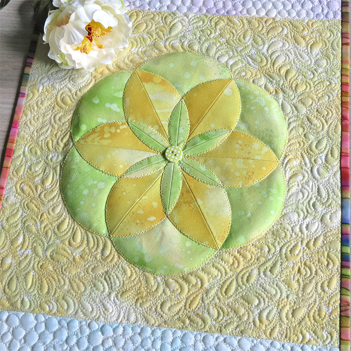 Fabric Folded Flowers Quilt Geta's Quilting Studio