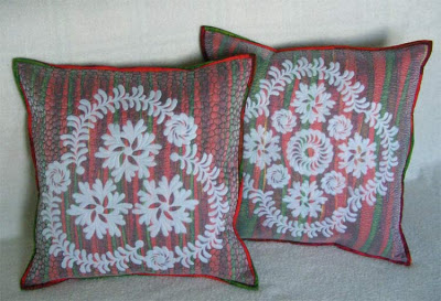 Shadow trapunto pillows