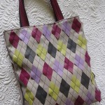 Faux Leather Bag in Argyle pattern