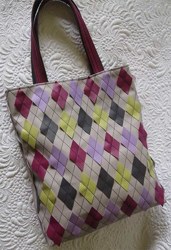 Faux Leather Bag in Argyle pattern