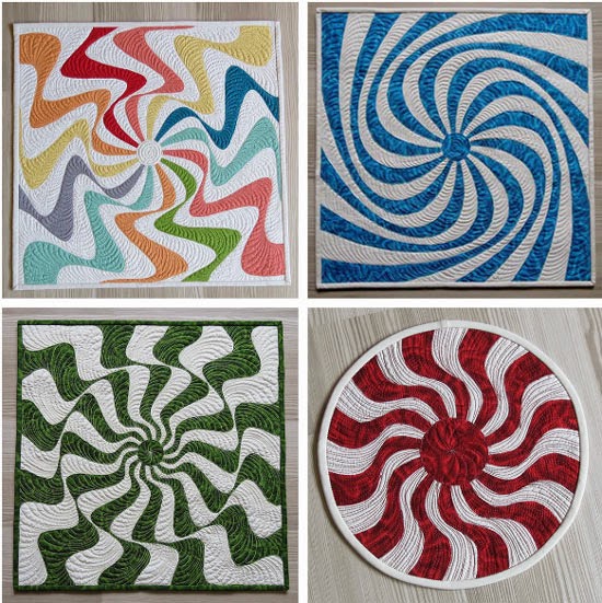 Quilting designs on fabric