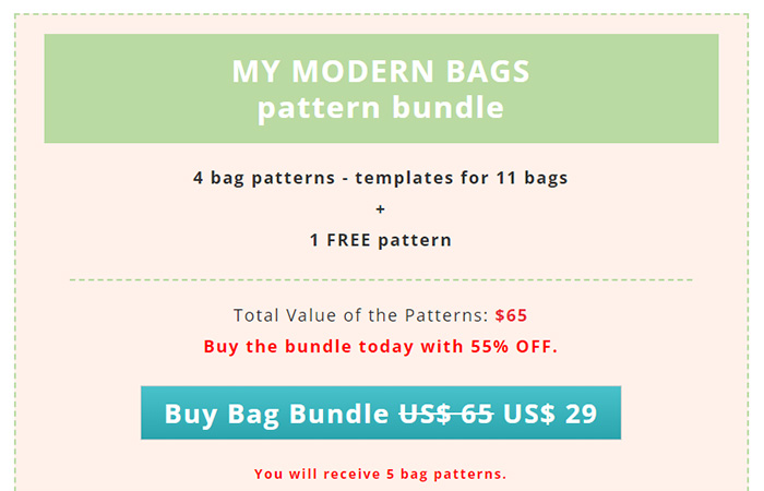 Bag pattern bundle offer