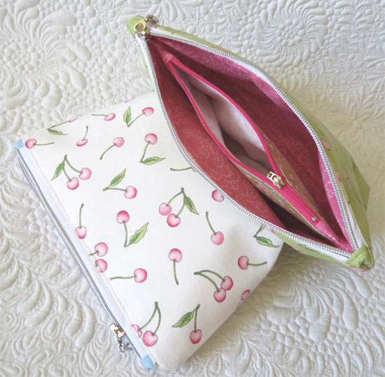 Double zippered pouch pattern