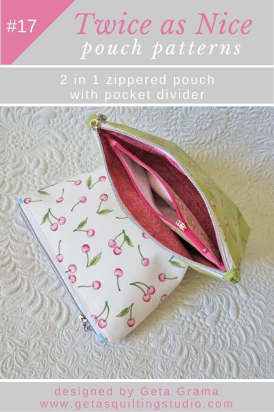 double zippered pouch pattern