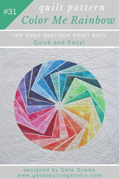 Geometric wall hanging applique quilt pattern