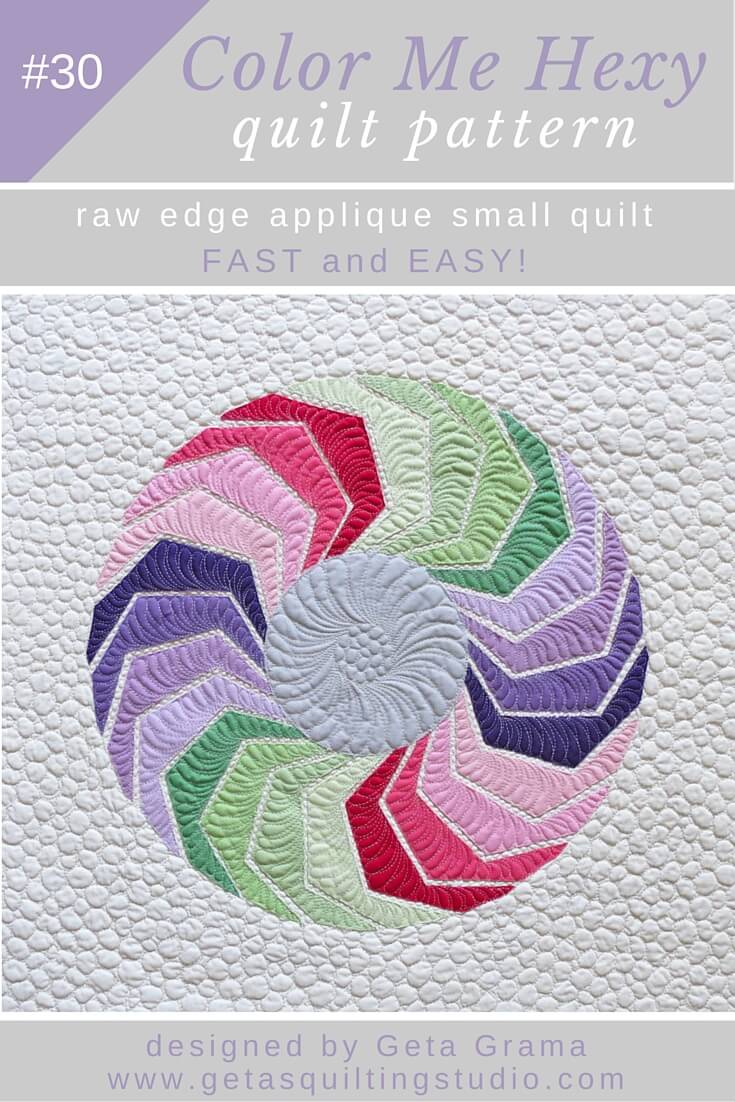 Geometric wall hanging applique quilt pattern- fast and fun design for colorful little quilts.