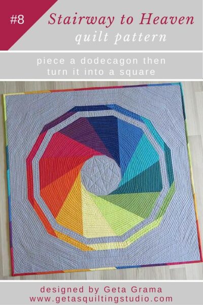 Modern geometric patchwork quilt pattern