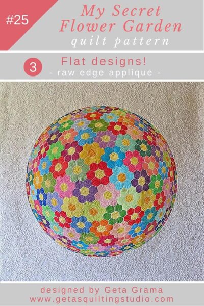 Modern Grandmothers Flower Garden Applique Quilt Pattern