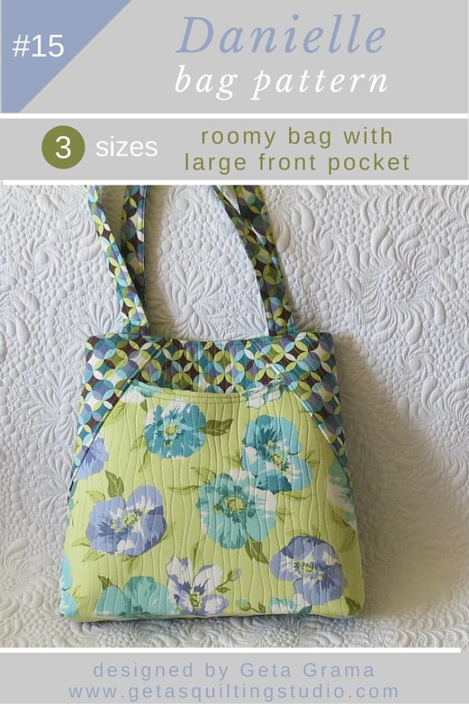 Tote bag pattern for a spacious bag with deep front pocket
