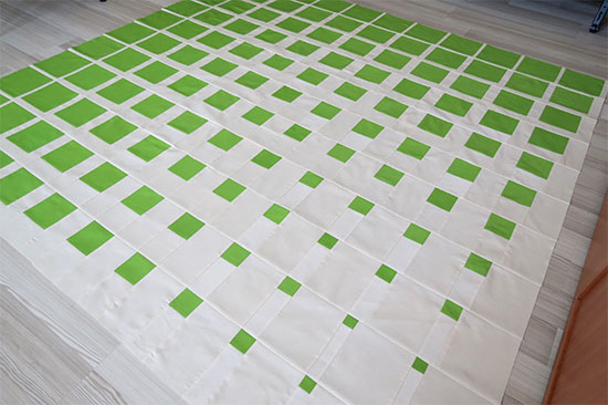 two color geometric patchwork quilt pattern