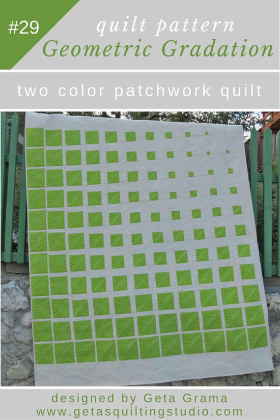two color geometric patchwork quilt pattern