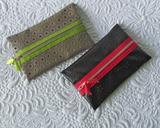 Faux leather pouches