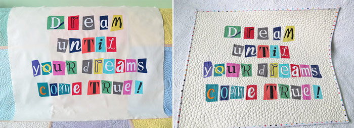 How to quilt letters - Geta's Quilting Studio