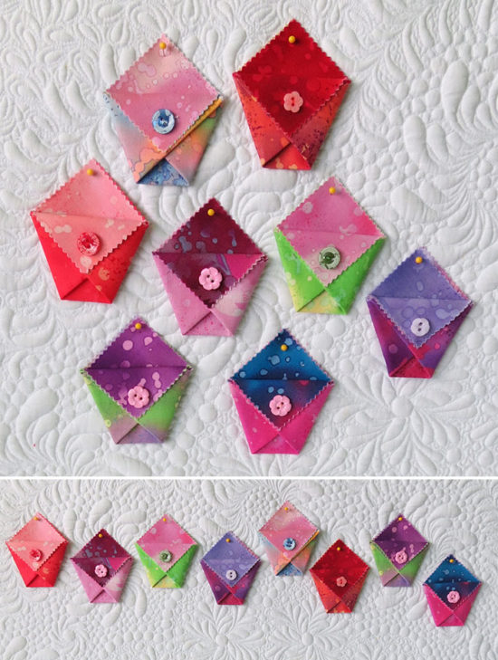 Fabric Origami Bag Patterns sew fun origami folded pockets.