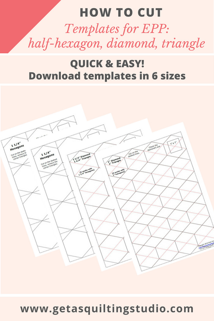 1&2 Printable Mixed Shapes for English Paper Piecing EPP Pieces