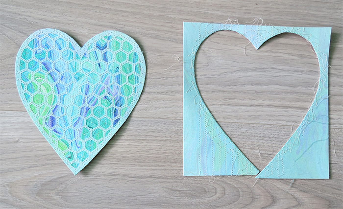 Heart coaster- reverse applique