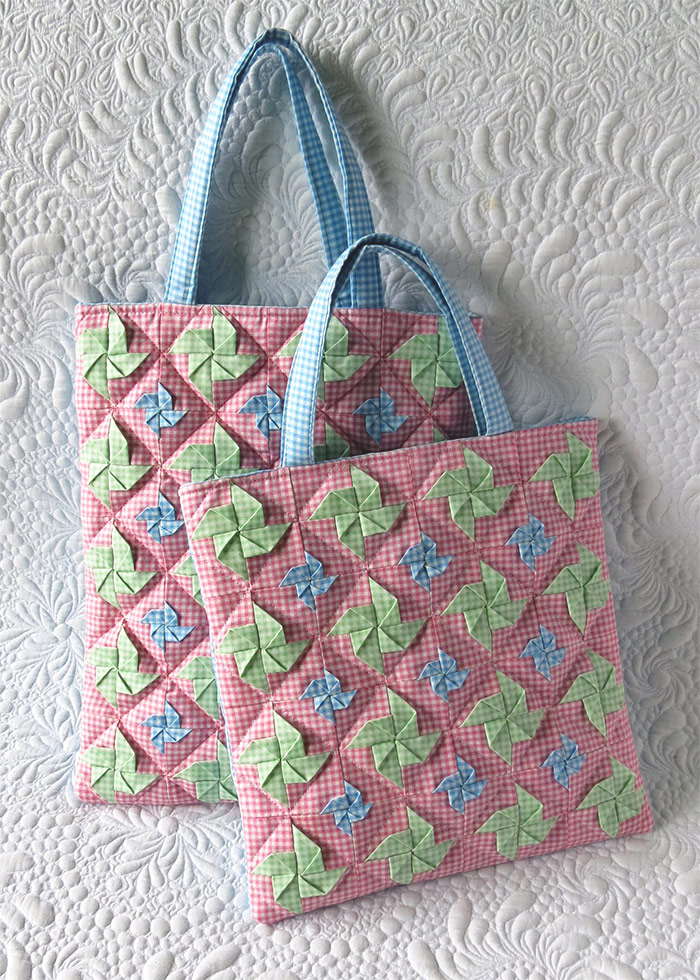 3D pinwheel tote bag pattern