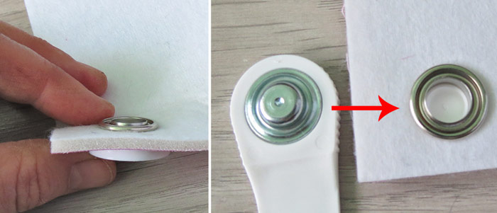How to insert eyelets