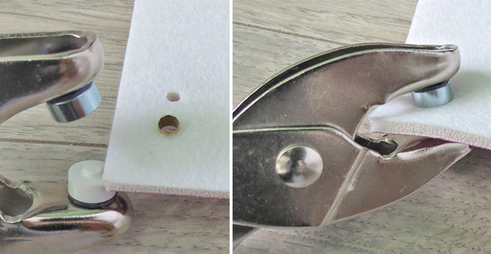 How to insert eyelets