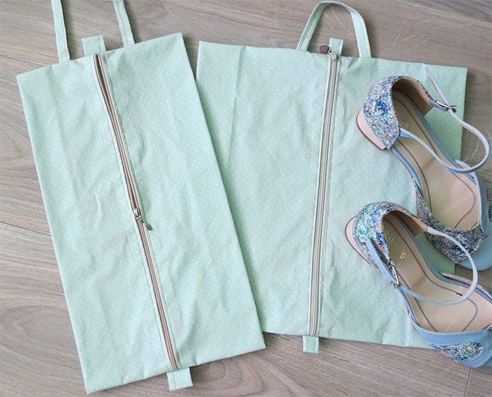Sew shoe bags with waterproof fabric