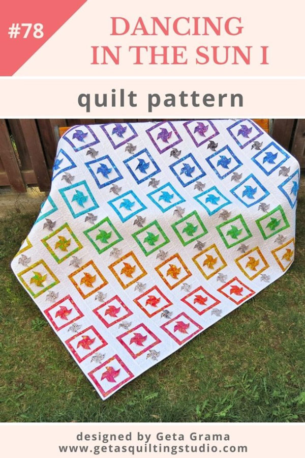 3D pinwheels quilt pattern