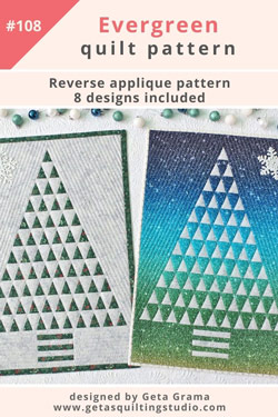 Tree quilt pattern-reverse applique