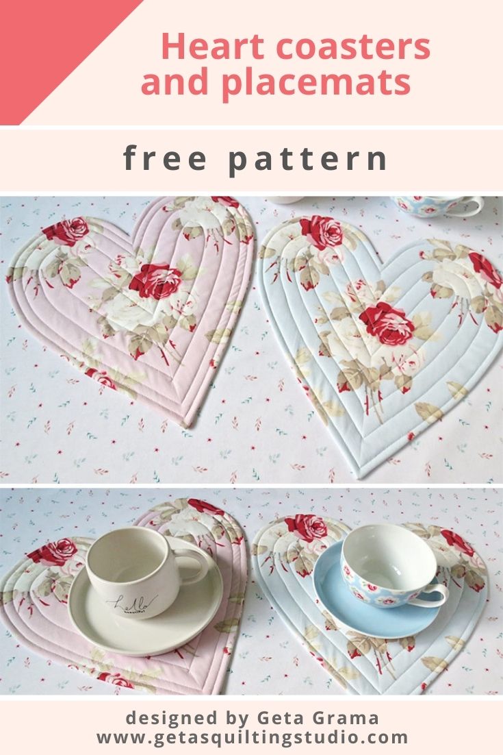 Free heart placemat coaster pattern