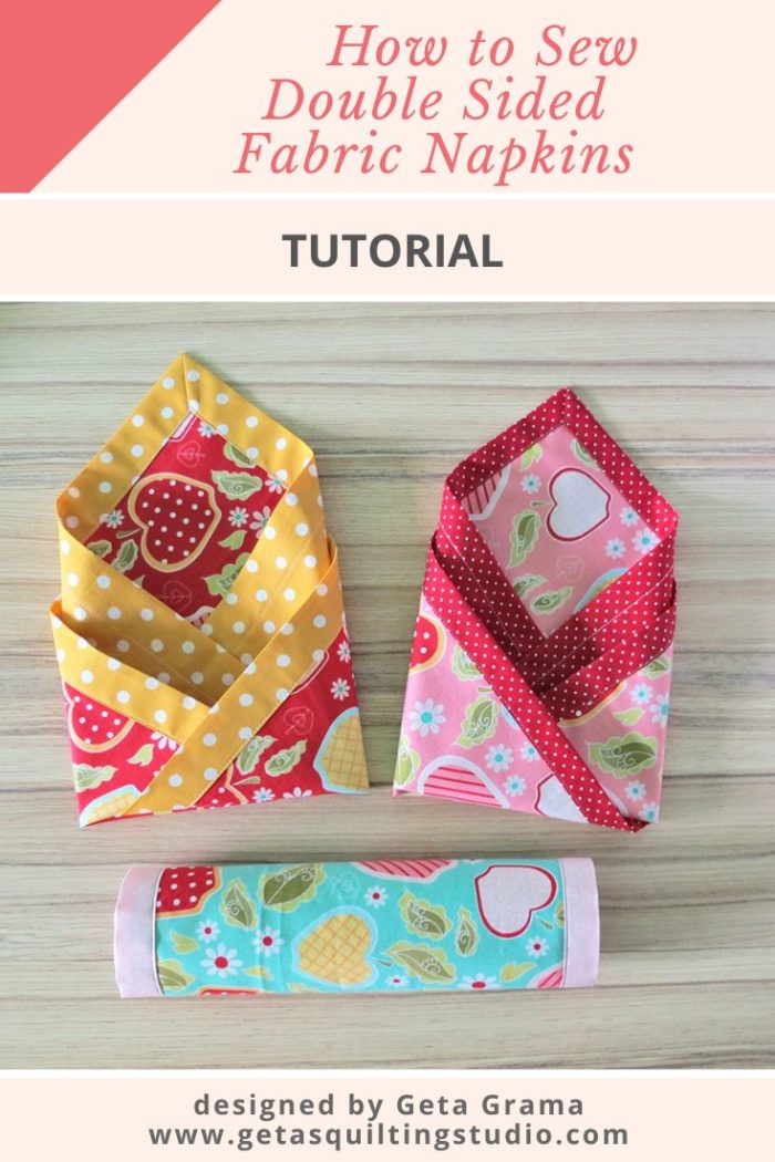 How to sew double sided fabric napkins with mitered corners