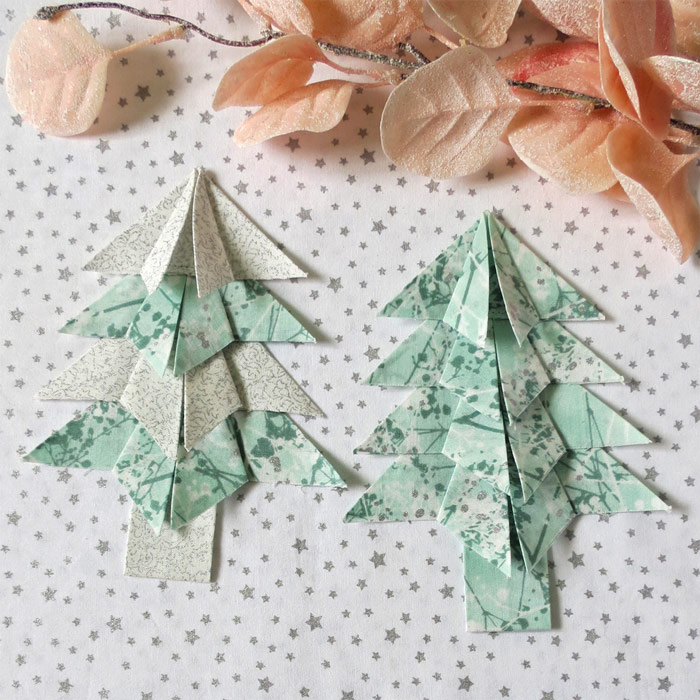 Origami tree ornament pattern