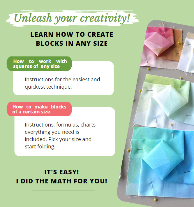 Folded fabric quilt pattern