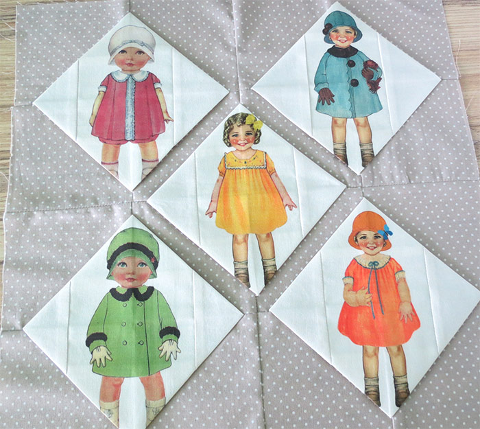 Folded fabric quilt pattern
