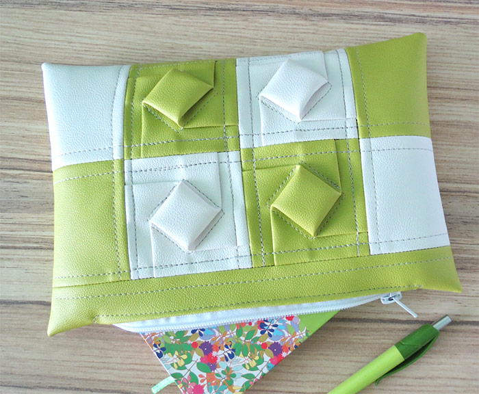 Faux leather textured pouch