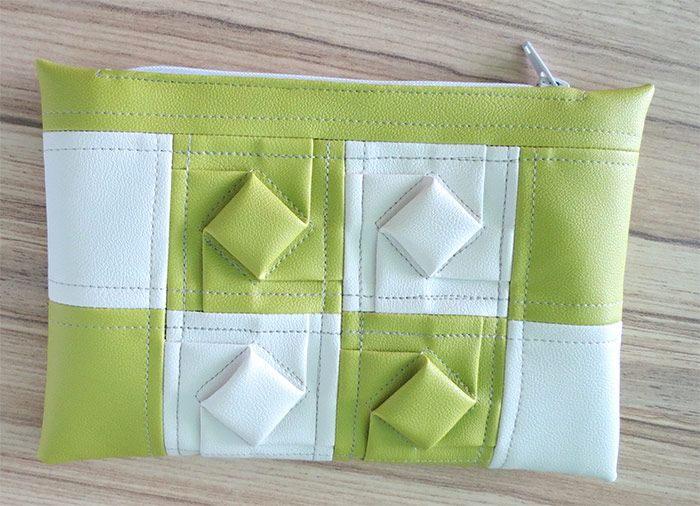 Faux leather textured pouch