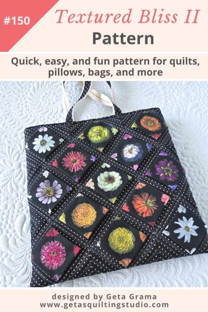 Folded fabric quilt pattern
