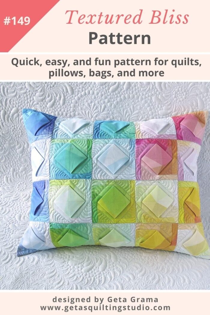 Folded fabric quilt pattern