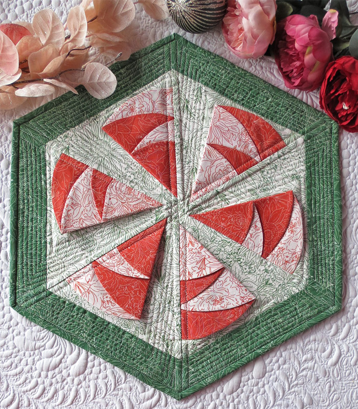 Folded trees-quilted table topper