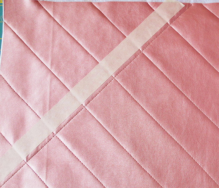 Learn how to sew grids on faux leather bags