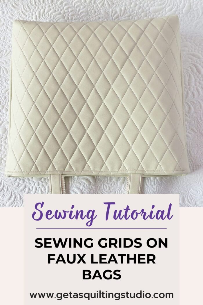 Learn how to sew grids on faux leather bags