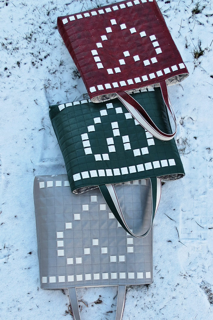 Woven fabric heart pattern