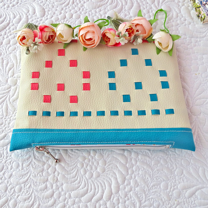 Woven fabric heart pattern