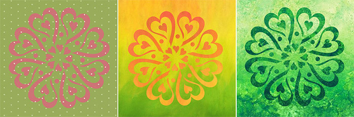 Reverse applique heart quilt pattern