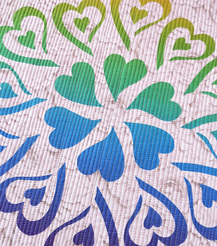 Reverse applique heart quilt pattern