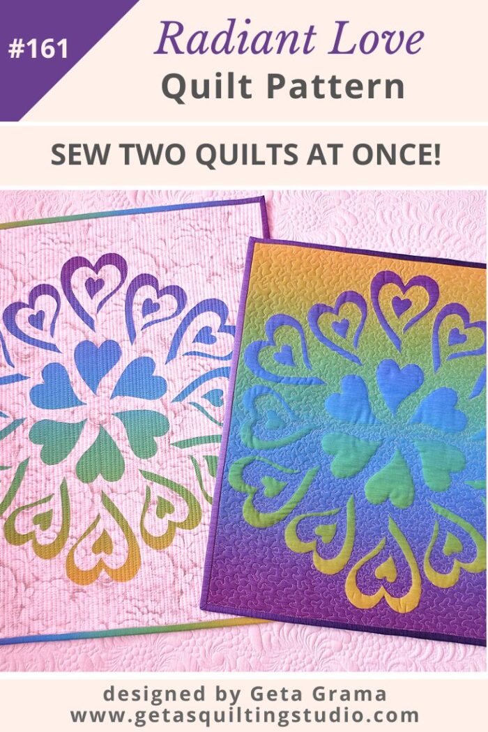Reverse applique heart quilt pattern