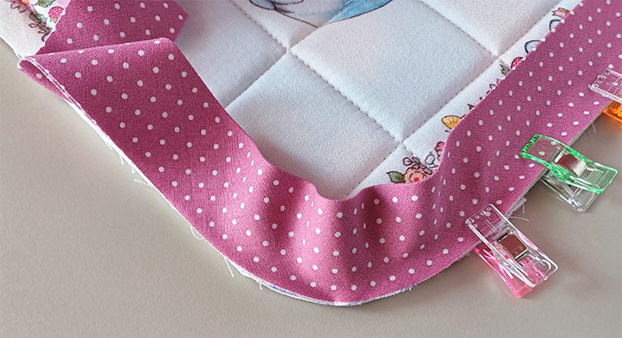 How to bind rounded edges tips