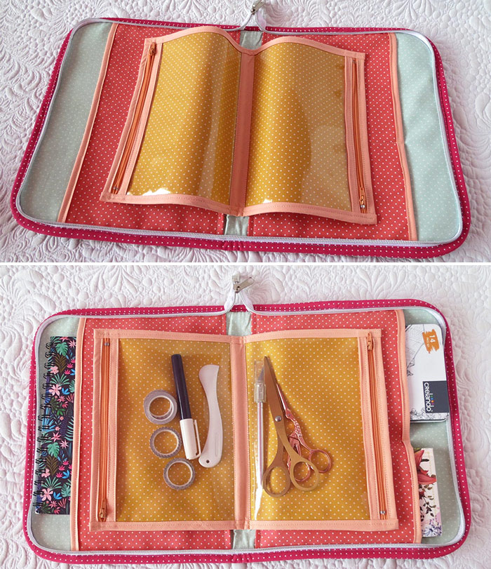 Zipper organizer pattern