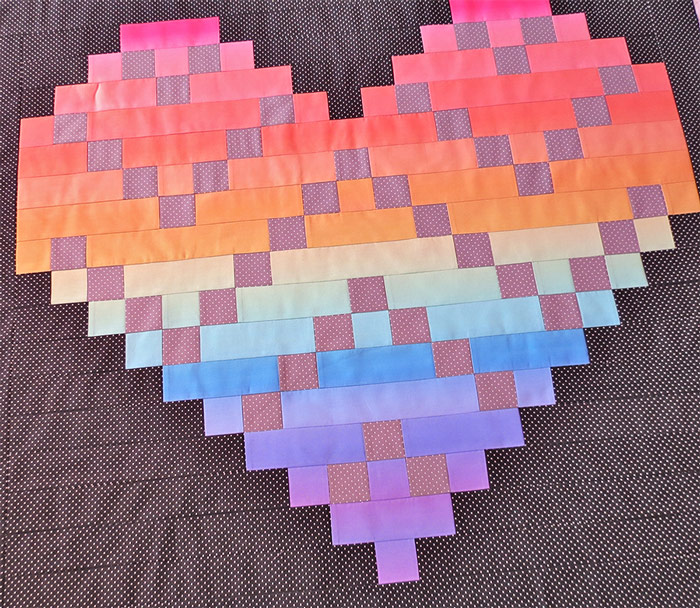 Modern heart quilt pattern
