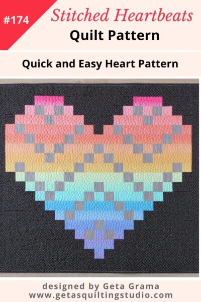Modern heart quilt pattern