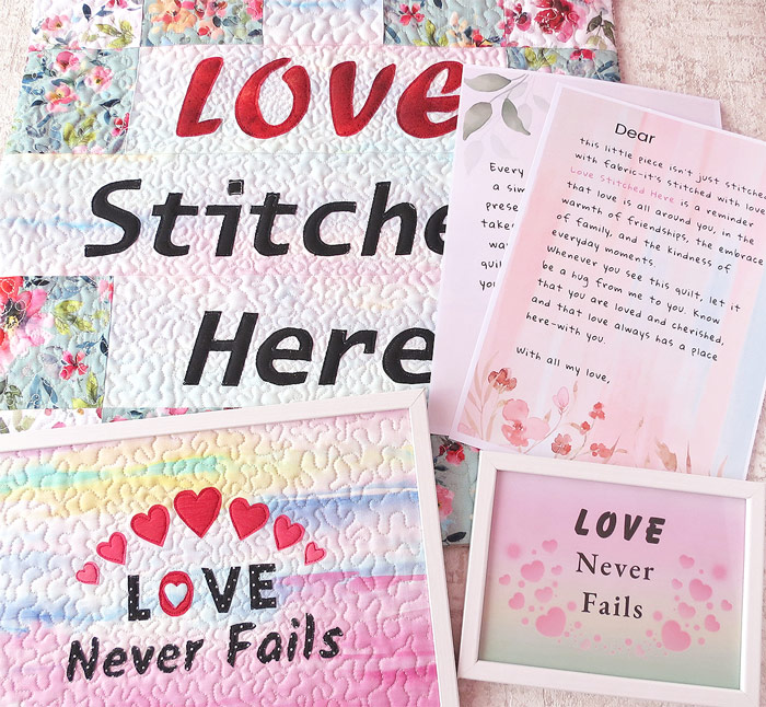 Quilts with words patterns
